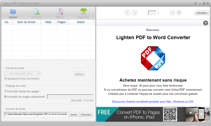 Convertir PDF en DOC / DOCX en seulement 4 tapes